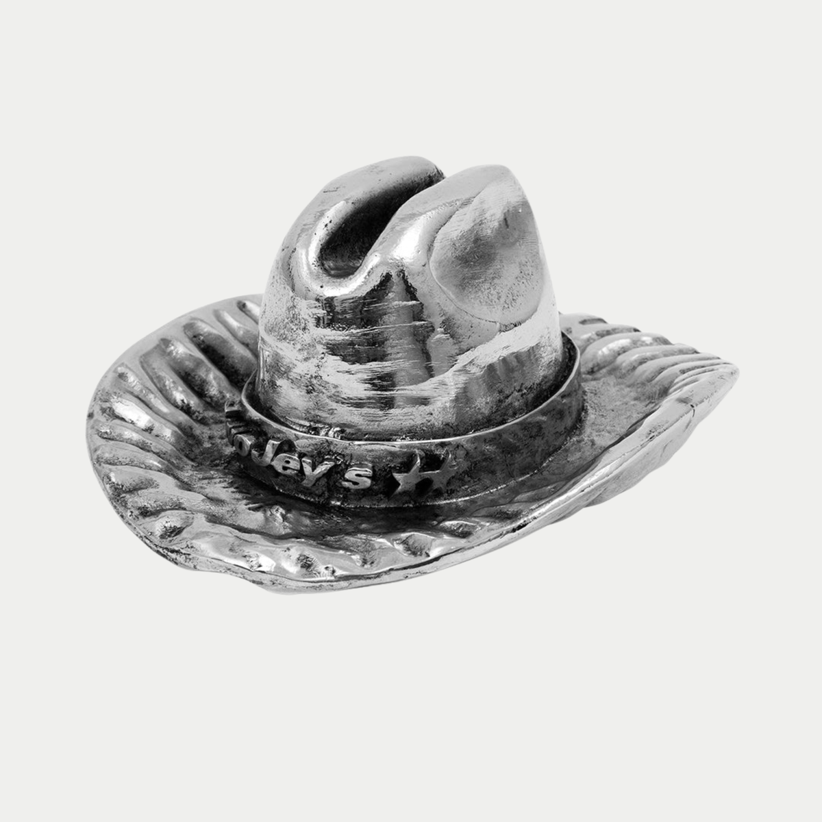 Cendrier Twojeys chapeau de cowboy - vue trois-quarts arrière, bandeau à l'étoile