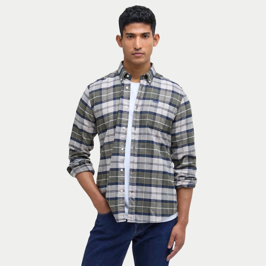 Chemise Kyeloch Forest Mist Tartan - Barbour - détail 2