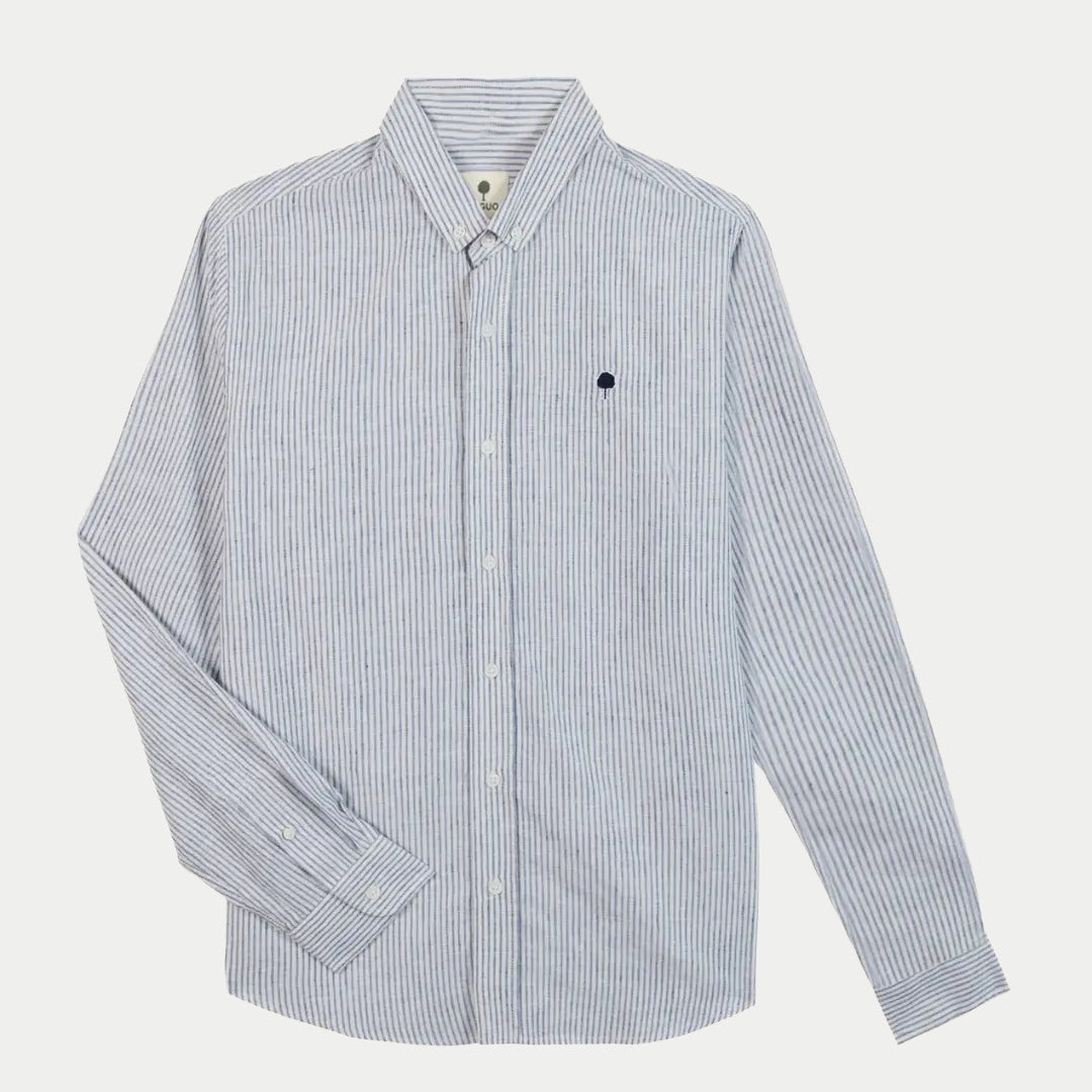 Chemise Ivoy Lin - Écru et Bleu - Faguo