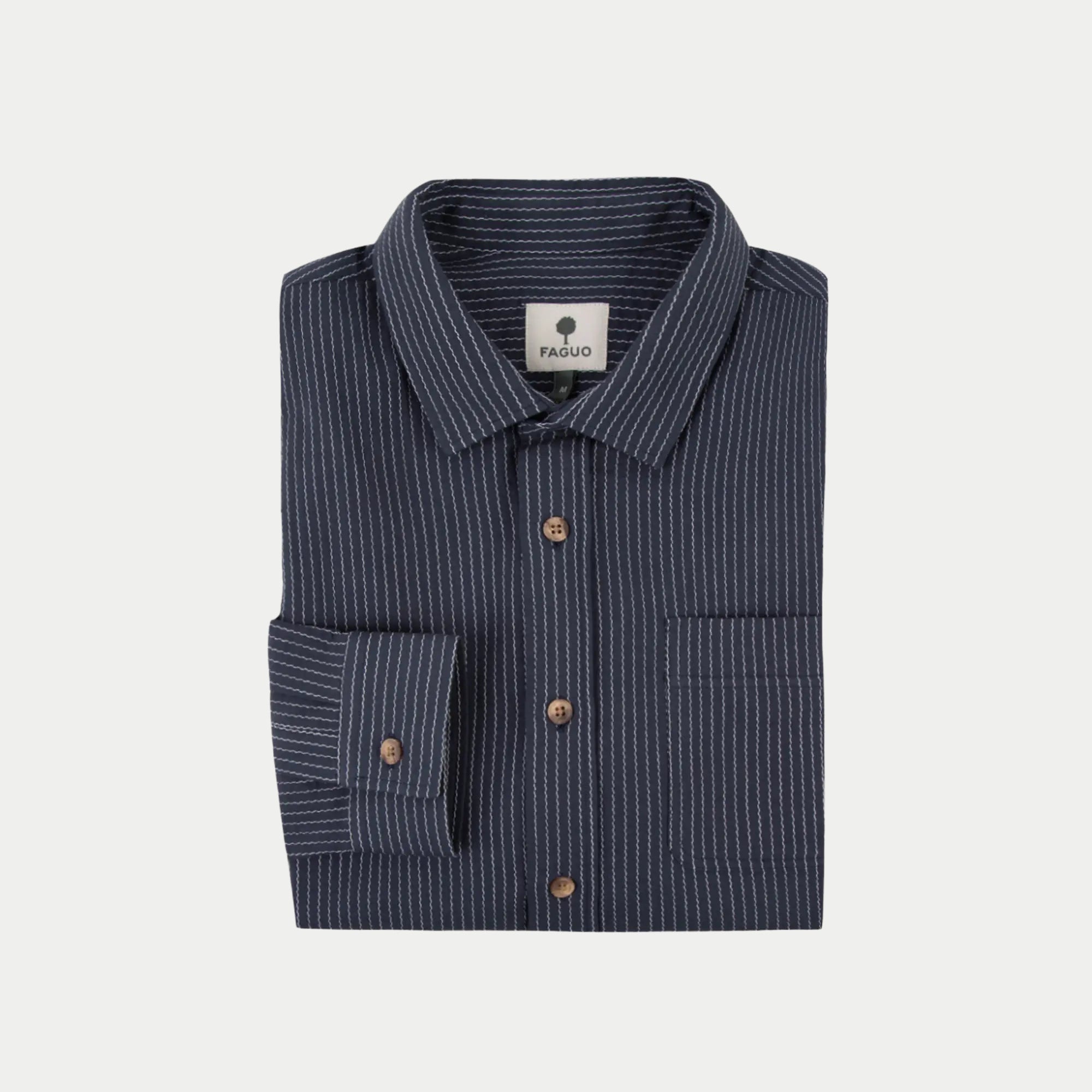 Chemise Signy Marine Grisé - Faguo - détail 5