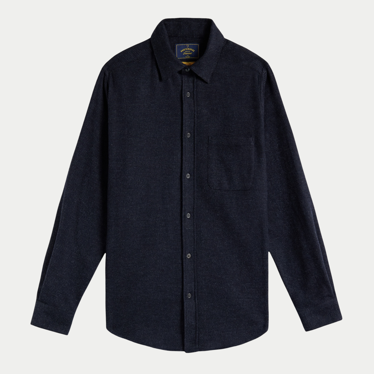 Chemise Sounds en flanelle micro-carreaux gris ardoise, vue de face à plat