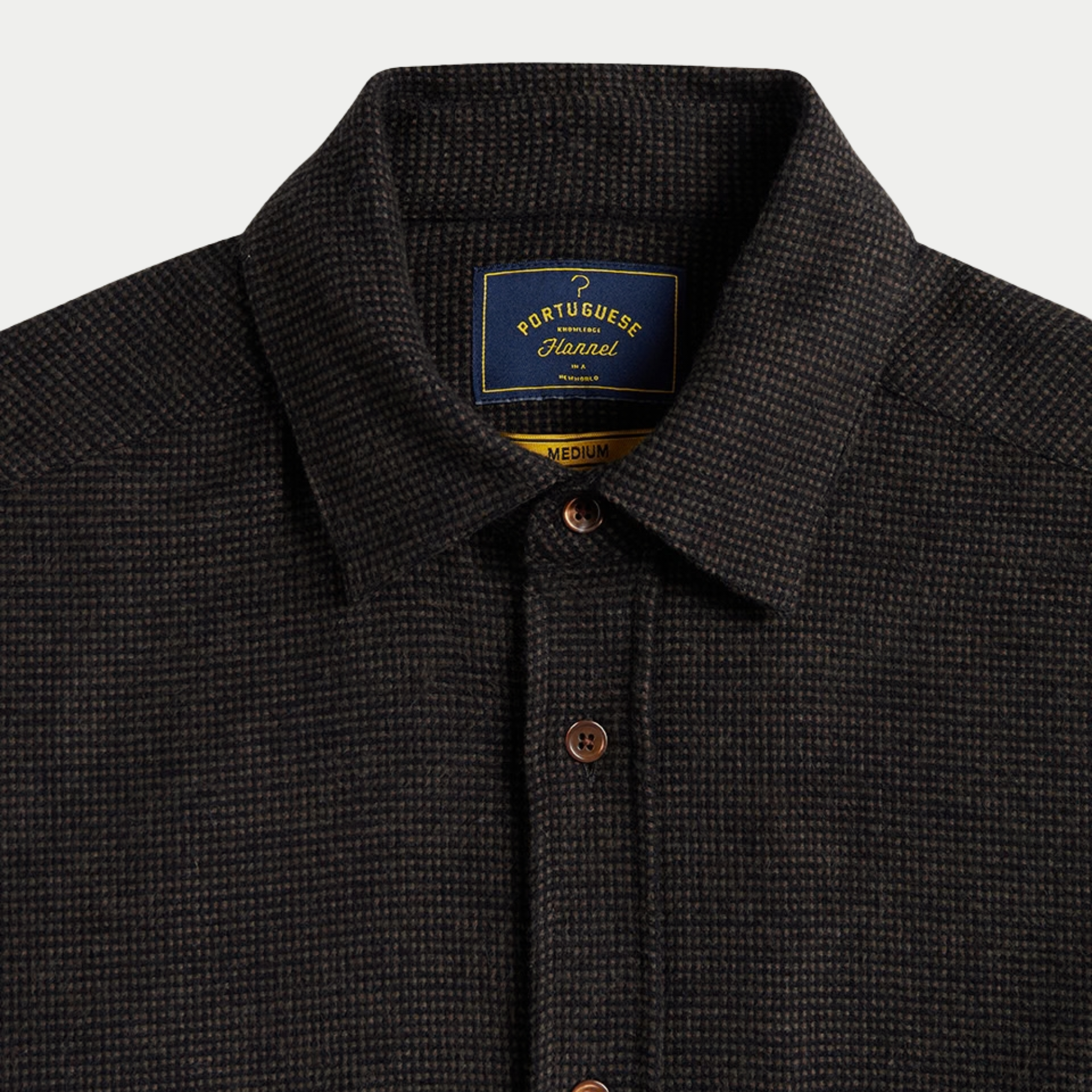 Col classique et étiquette Portuguese Flannel de la chemise Sounds Marron