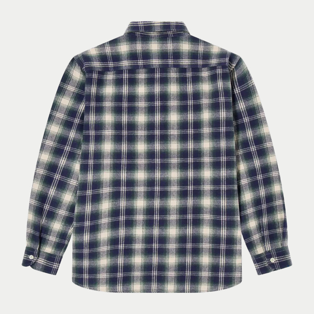 Chemise Works Marine et Vert - Edwin - détail 2
