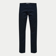 Chino Slim Miles Bleu Marine Selected Homme - vue de face à plat, coloris Dark Sapphire