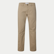 Chino Slim Miles Greige Selected Homme - vue de face à plat, beige sable uni