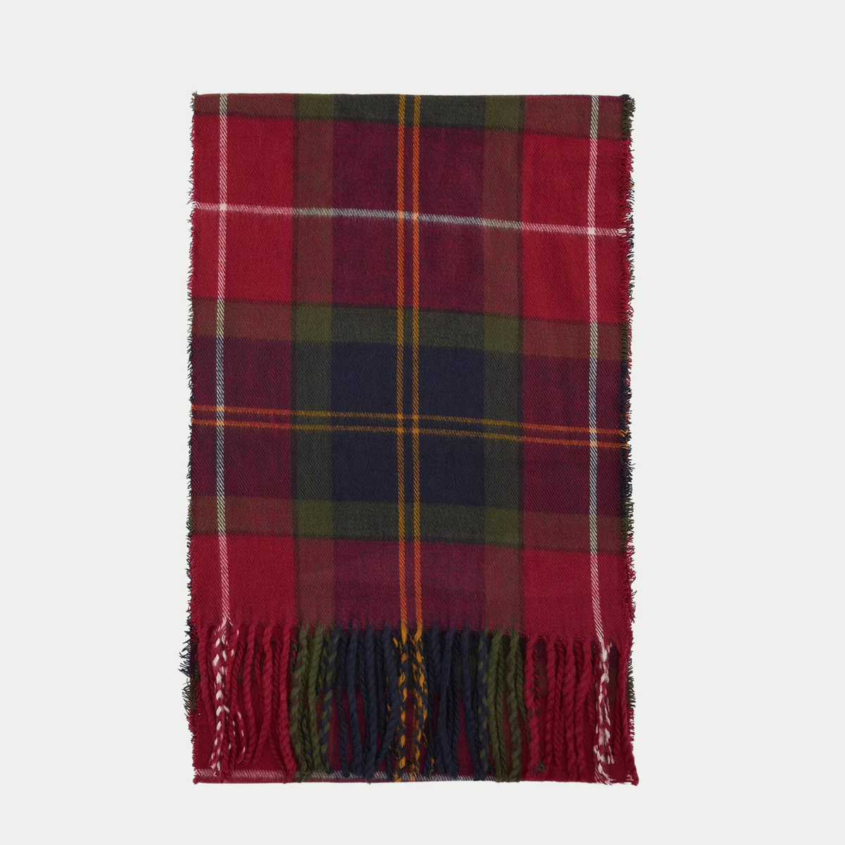 Écharpe Barbour Galingale en tartan Winterberry à plat, carreaux rouges et marine