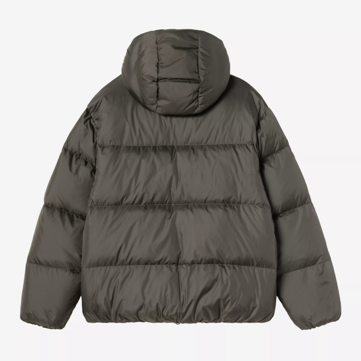 Dos de la doudoune Carhartt WIP Ardon Shungite, capuche relevée et larges compartiments matelassés