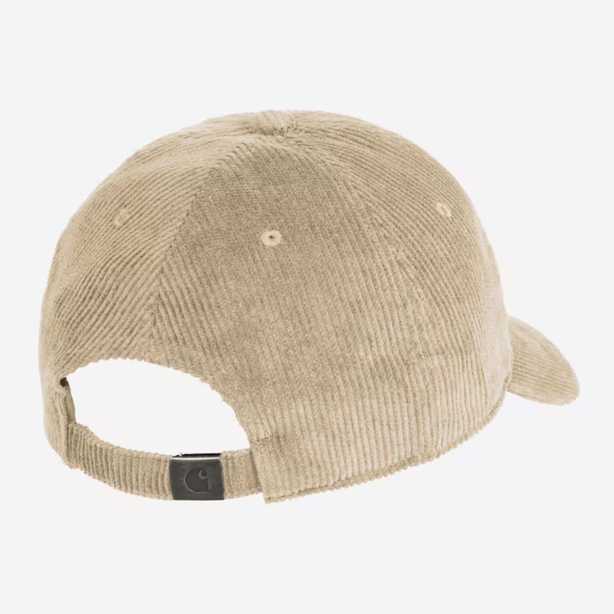 Casquette Harlem Carhartt WIP beige sable, vue de dos : sangle réglable en velours et boucle métal Carhartt