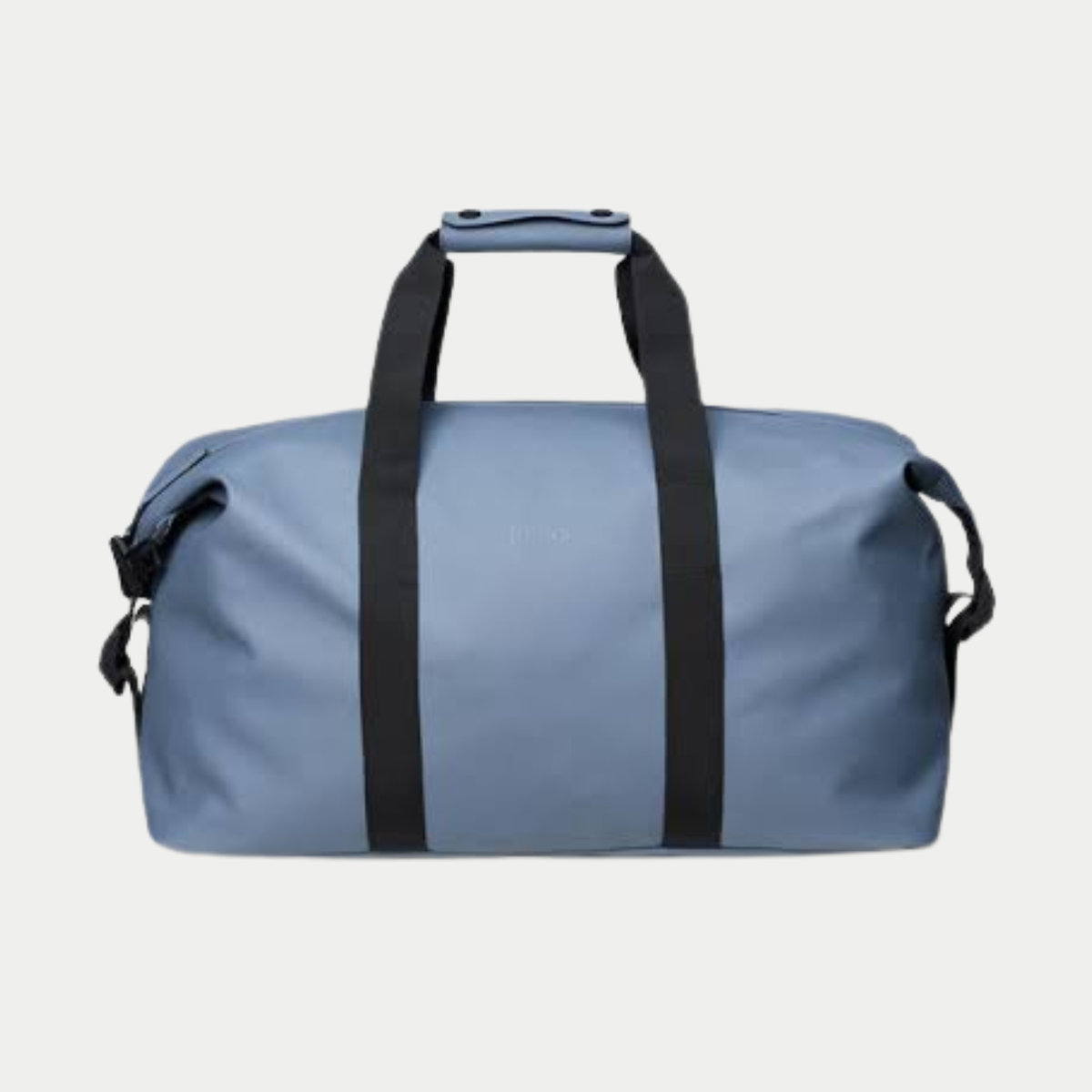 Sac de voyage Hilo Weekend Bag Blue Dusk Rains, bleu gris - packshot face, anses sanglées noires et poignée gainée