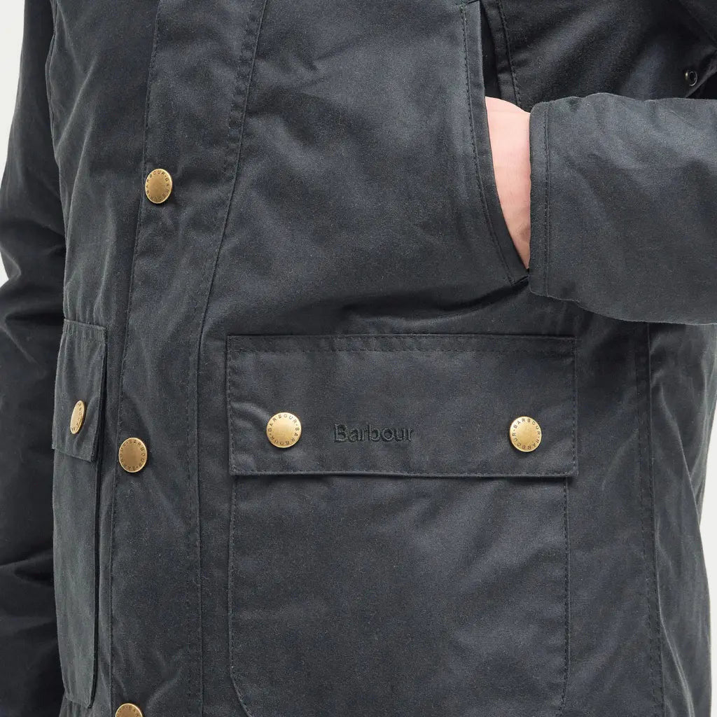 Veste Reelin Sage Barbour - poche à rabat au logo pressionné, pressions laiton doré