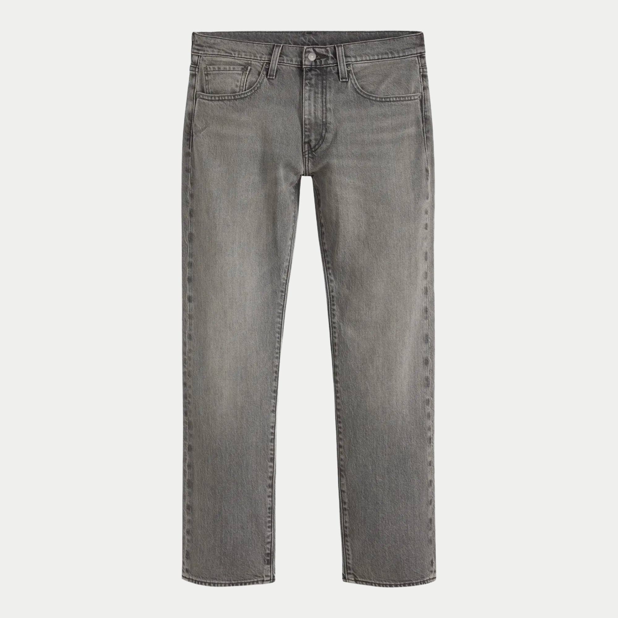 Jean Levi's 502 Taper Granite Shadow, denim gris délavé, vue à plat de face