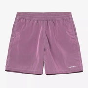 Maillot de bain Canby Gentle Purple Carhartt WIP : nylon mauve fané, surpiqûres blanches, Script brodé blanc