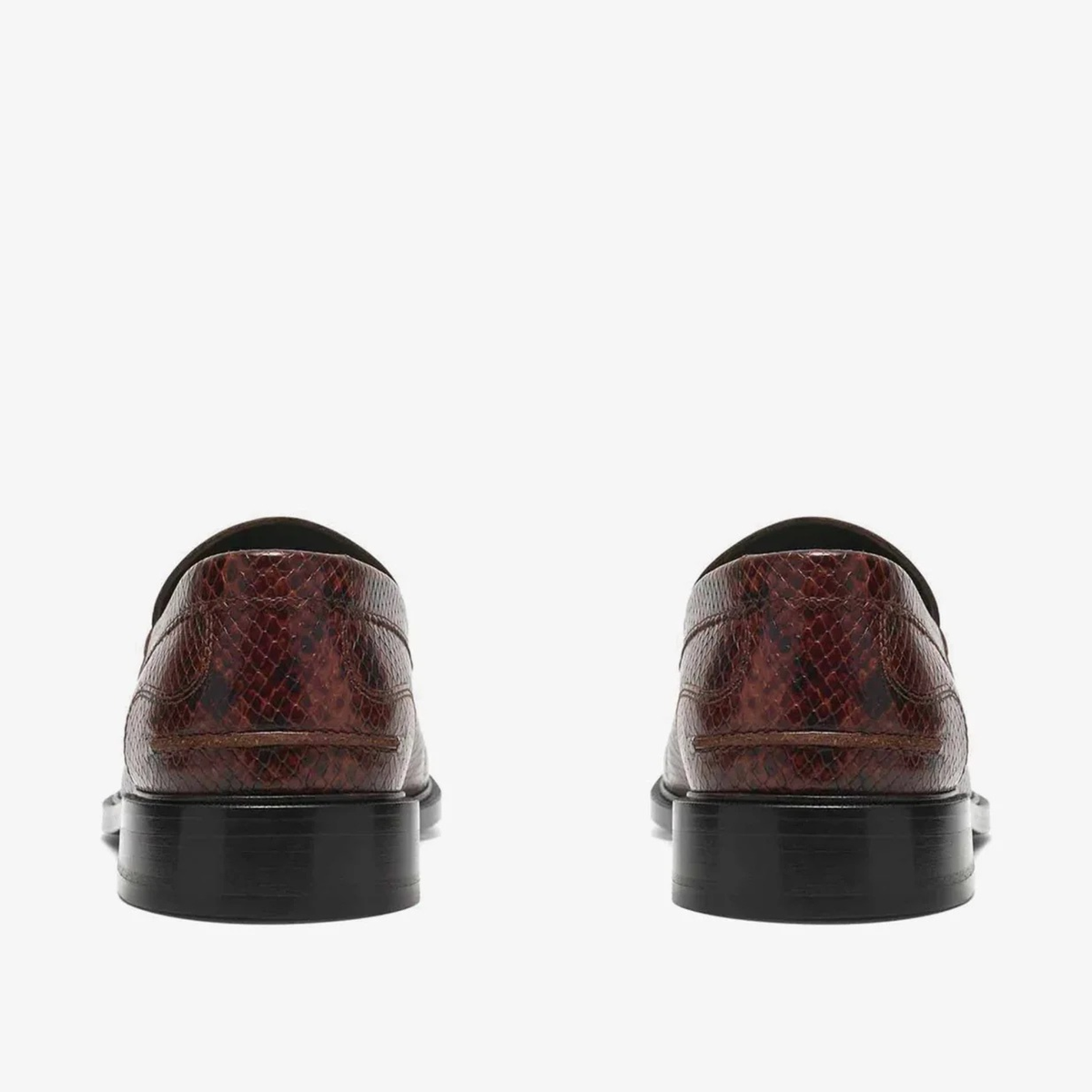 Mocassins Craft James Lo imprimé serpent vus de dos, contreforts surpiqués et talons noirs
