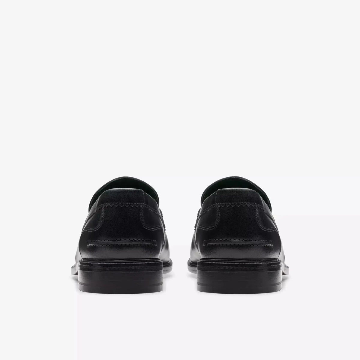 Mocassins Craft James Lo noirs vus de dos, contreforts cuir et talons bas