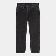 Newel Pant Black Stone Washed à plat de face, noir délavé gris anthracite à trame marbrée et ceinture éclaircie.