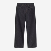Jean Payson Carhartt WIP Blue Rigid, denim brut indigo foncé, surpiqûres ocre et cinq poches, vu de face