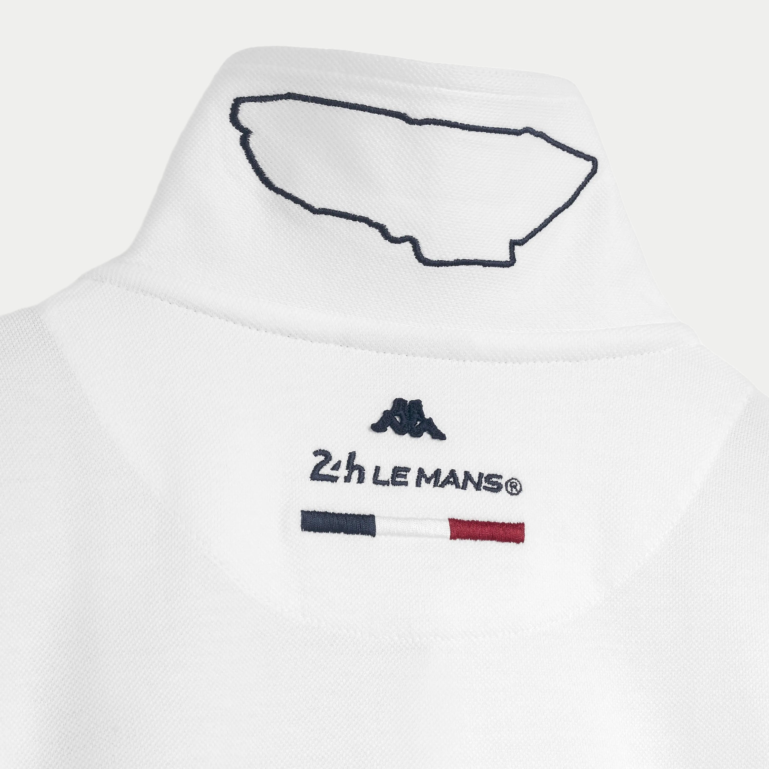 Polo Kappa Fangione 24H Le Mans blanc — détail marquage Le Mans