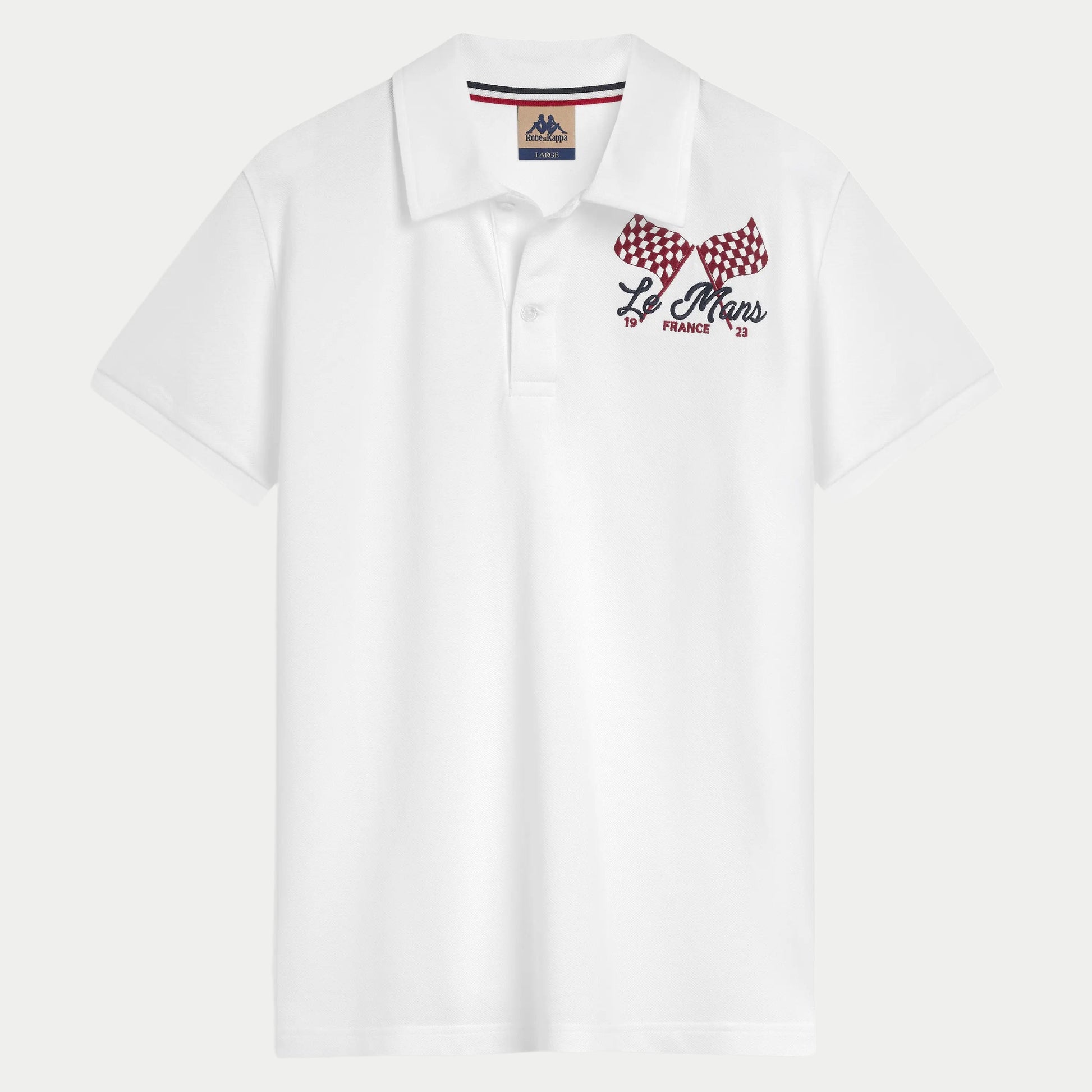 Polo Kappa Fangione 24H Le Mans blanc — vue de face