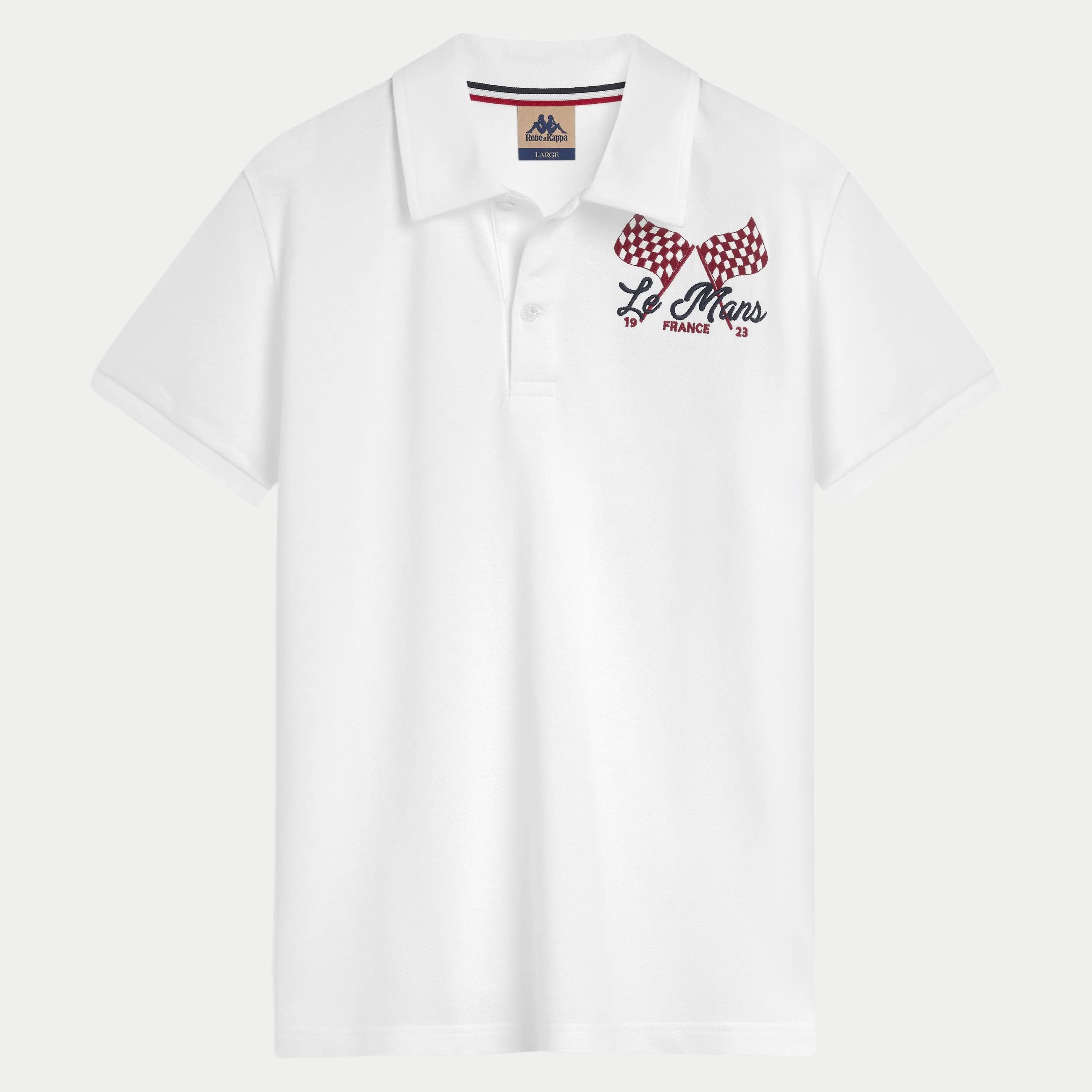 Polo Kappa Fangione 24H Le Mans blanc — vue de face