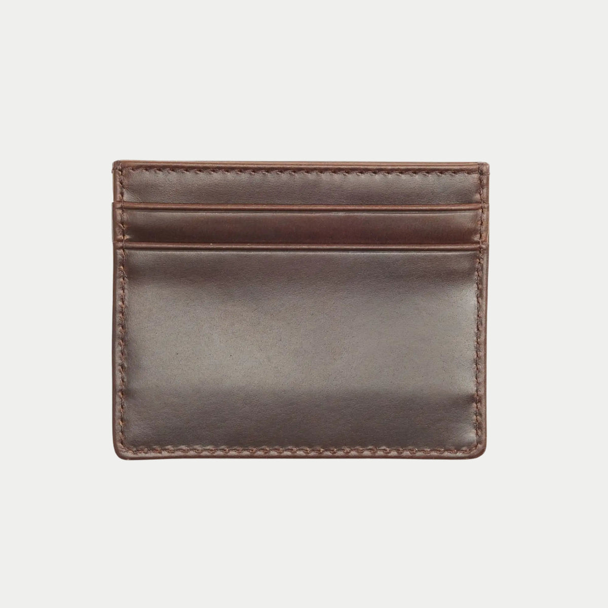 Revers du porte-cartes Levi's en cuir marron, sans logo, avec ses emplacements cartes