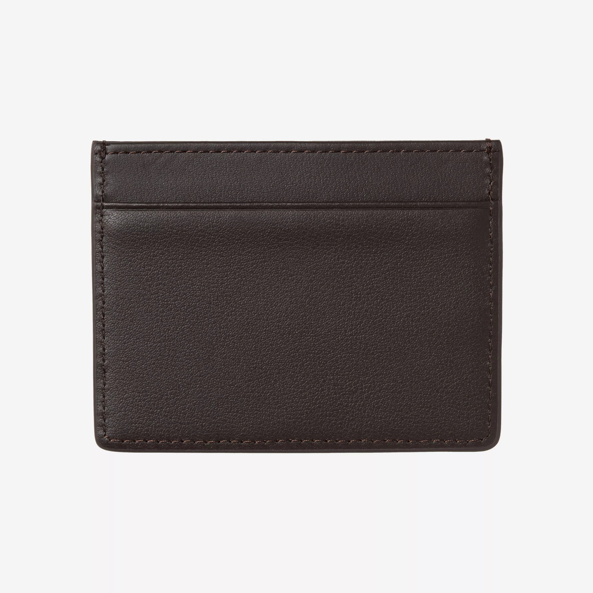 Dos du porte-cartes Vegas Carhartt WIP marron foncé : fente à cartes unique et surpiqûres ton sur ton