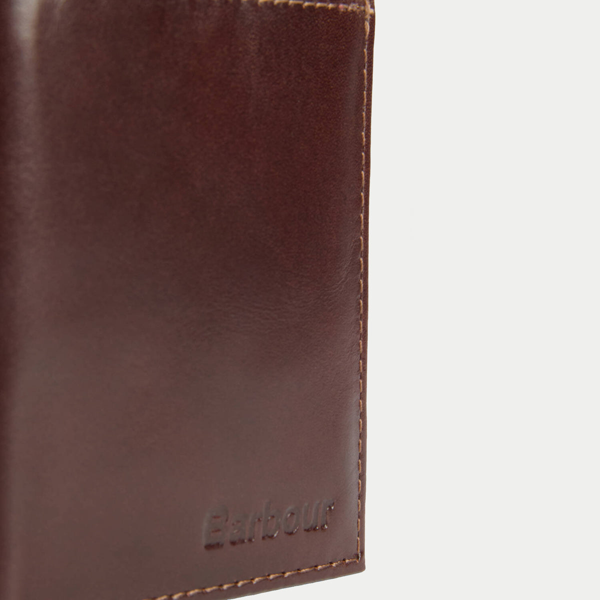 Portefeuille Colwell marron Barbour - dos fermé, cuir grainé et surpiqûres camel