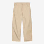 Postal Single Knee Pant beige sable vu de face, coupe droite ample, braguette boutonnée et passants larges