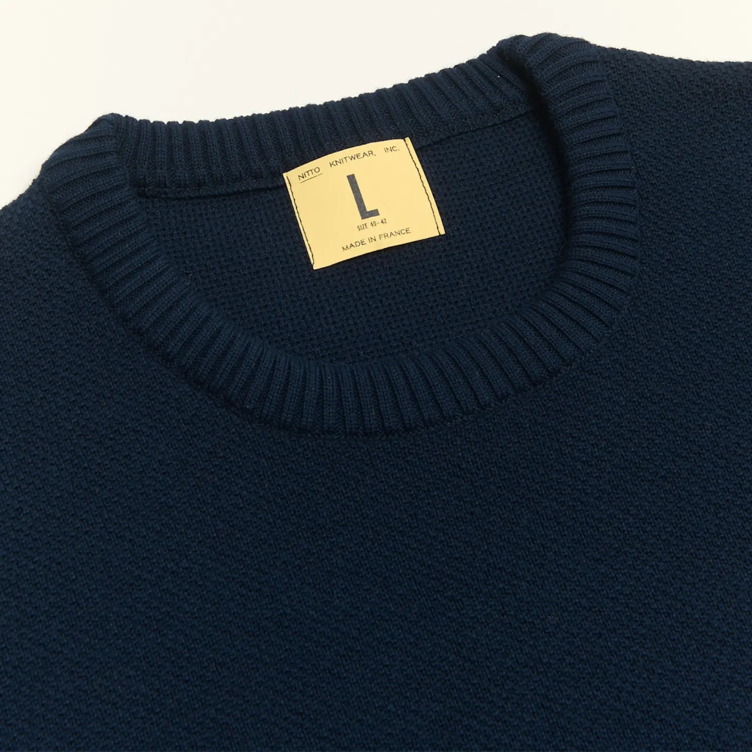 Pull Agop Coton - Marine - Nitto Knitwear - détail 2