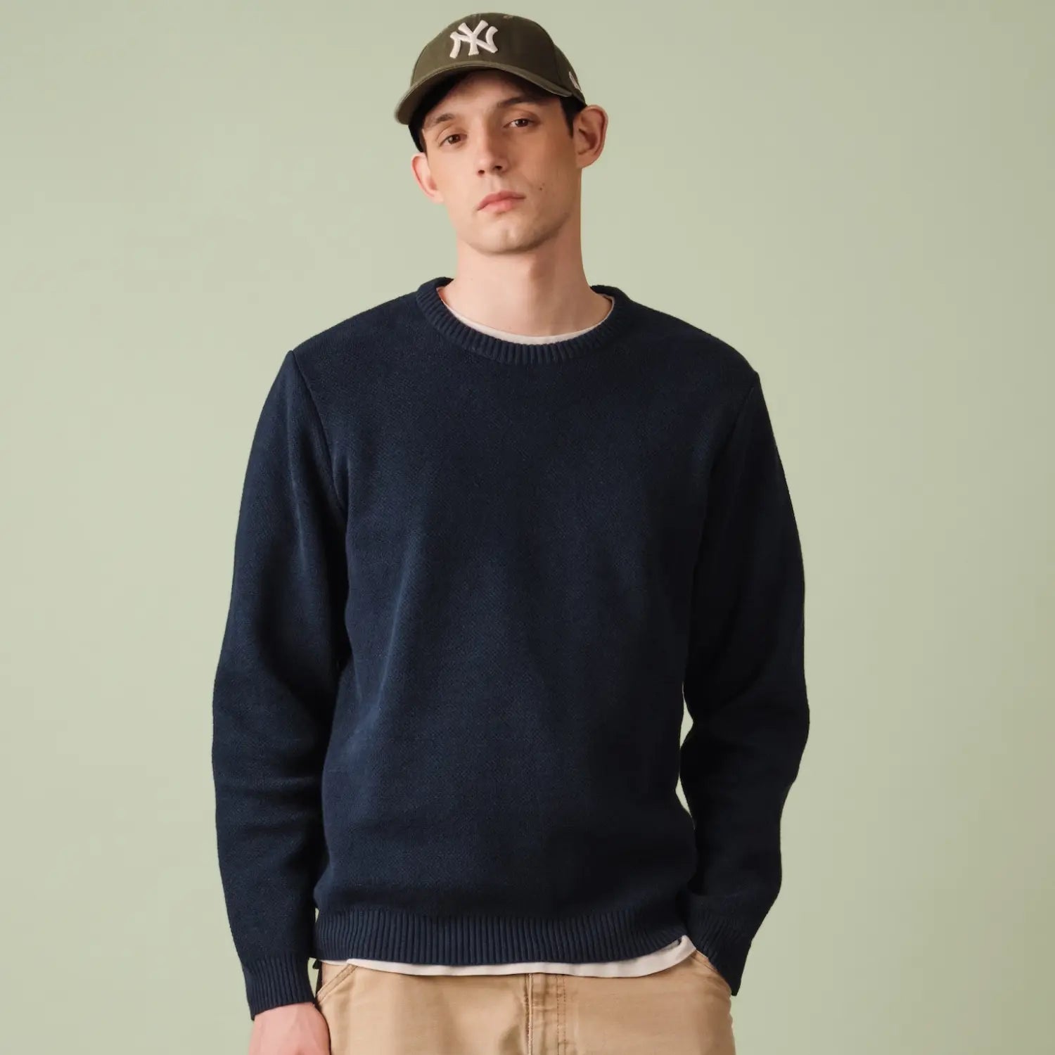 Pull Agop Coton - Marine - Nitto Knitwear - détail 3