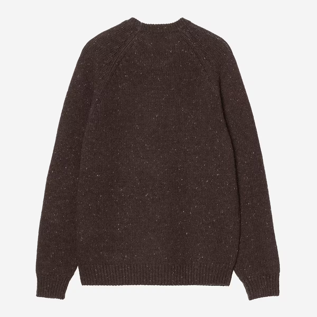 Dos du pull Anglistic Tobacco Carhartt WIP à plat : empiècements raglan et large bord-côte à la base