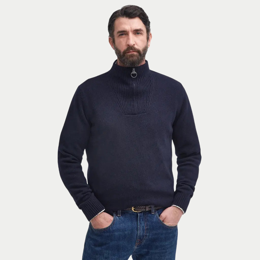 Pull Half Zip Nelson Navy - Barbour - détail 2