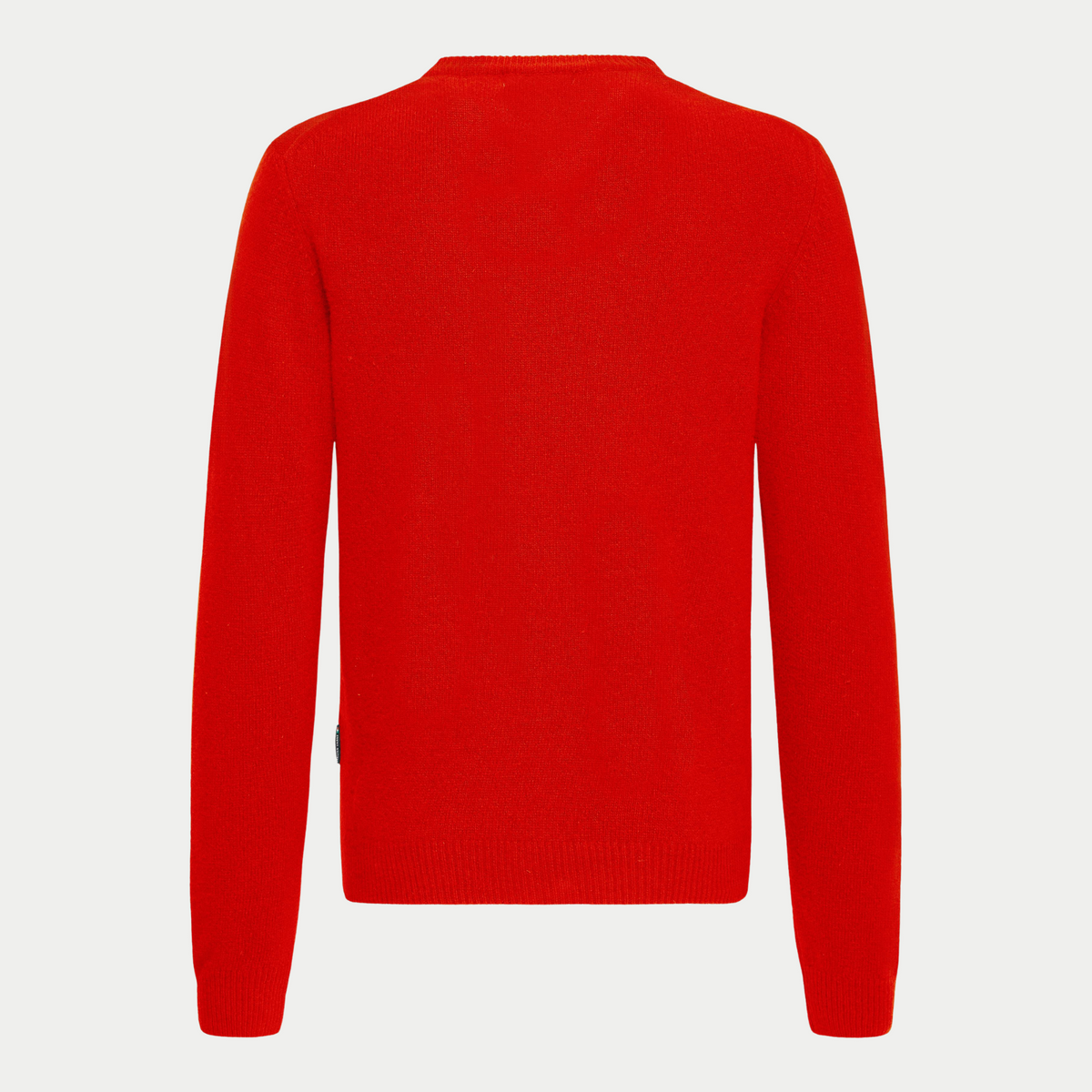 Dos du pull Casual Friday rouge Ribbon Red présenté à plat, maille fine laine d'agneau