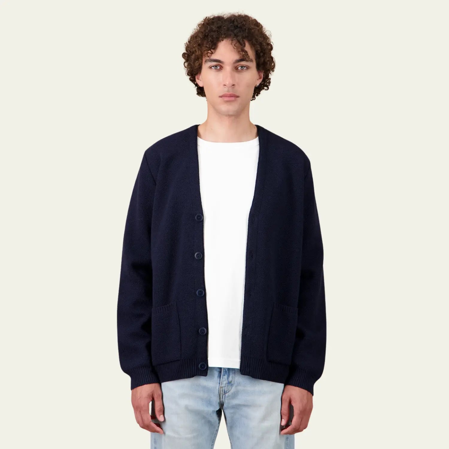 Youri Cardigan Laine - Marine - Nitto Knitwear - détail 3