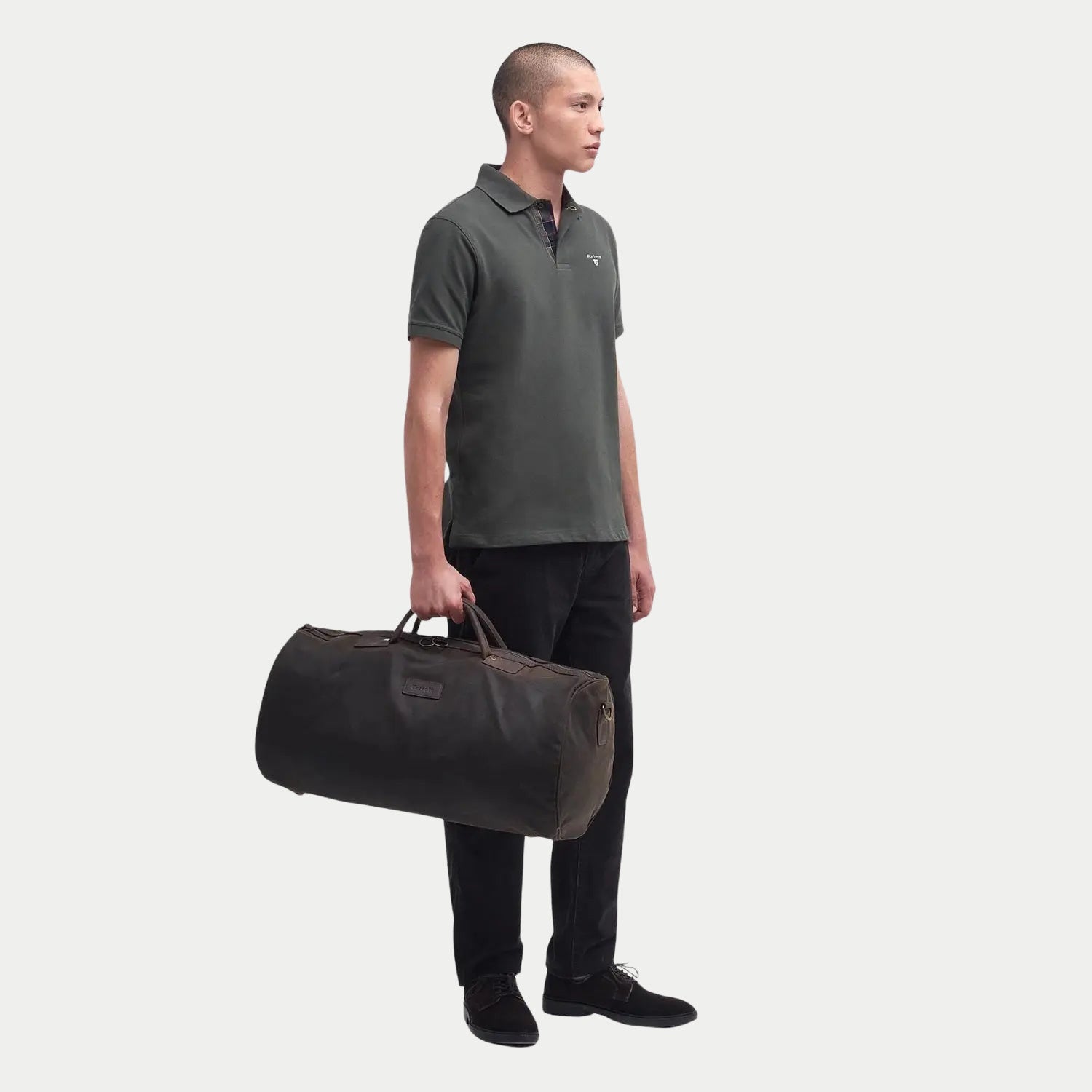 Sac Holdall Wax Olive - Barbour - détail 4
