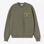 Sweat Pinball Leaf Carhartt WIP - vue de face, logo brodé Pinball WIP 1989 sur la poitrine