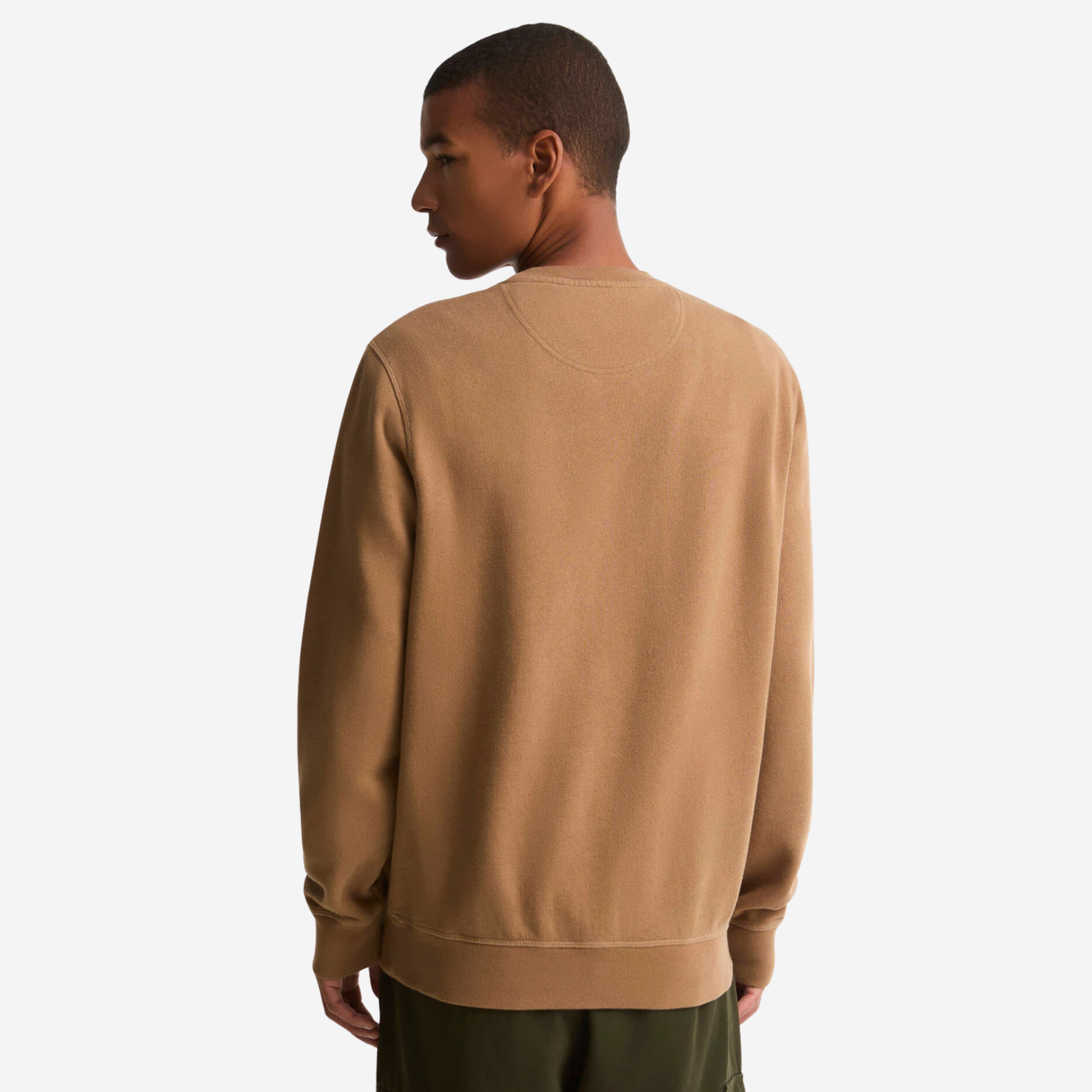 Sweat Barbour Prep Logo Sandstone vu de dos, dos uni sans marquage