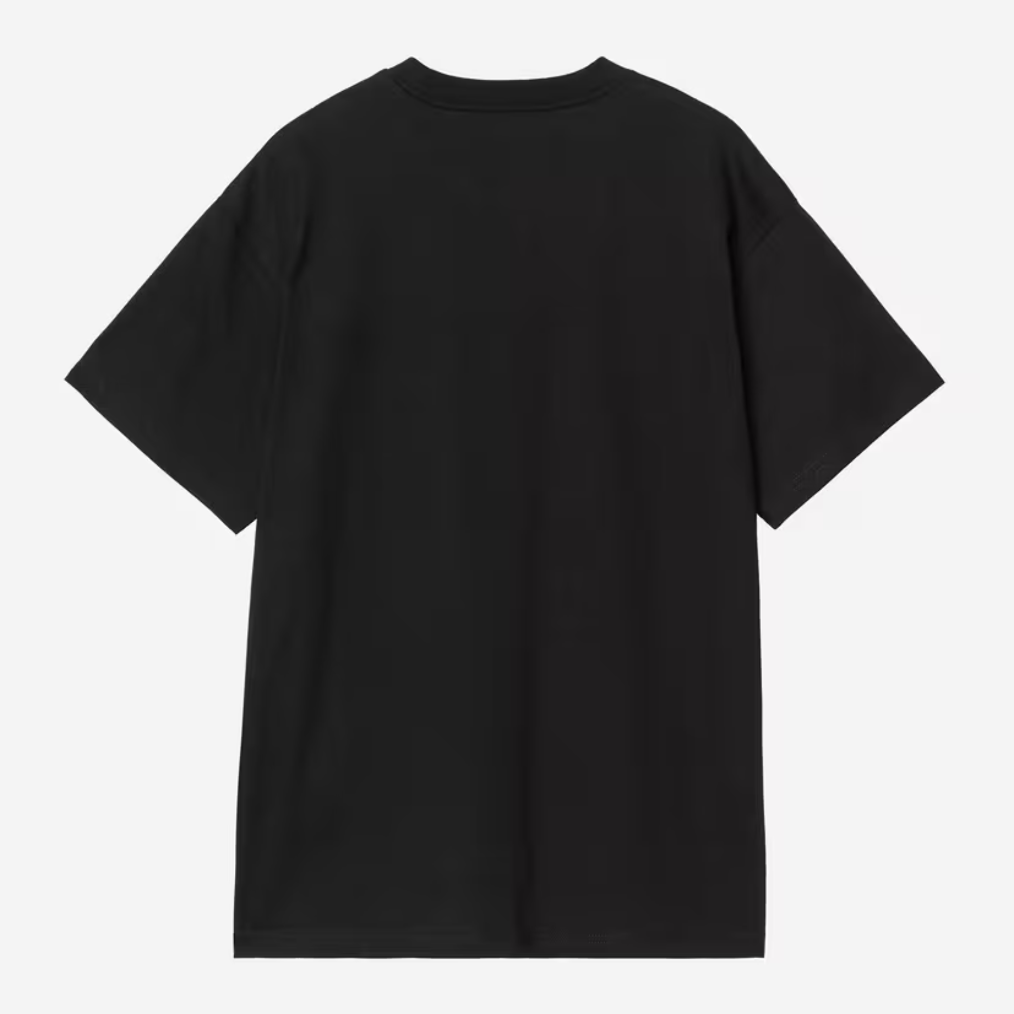 Dos à plat du T-shirt Animated Ducks noir Carhartt WIP, jersey de coton noir uni sans motif