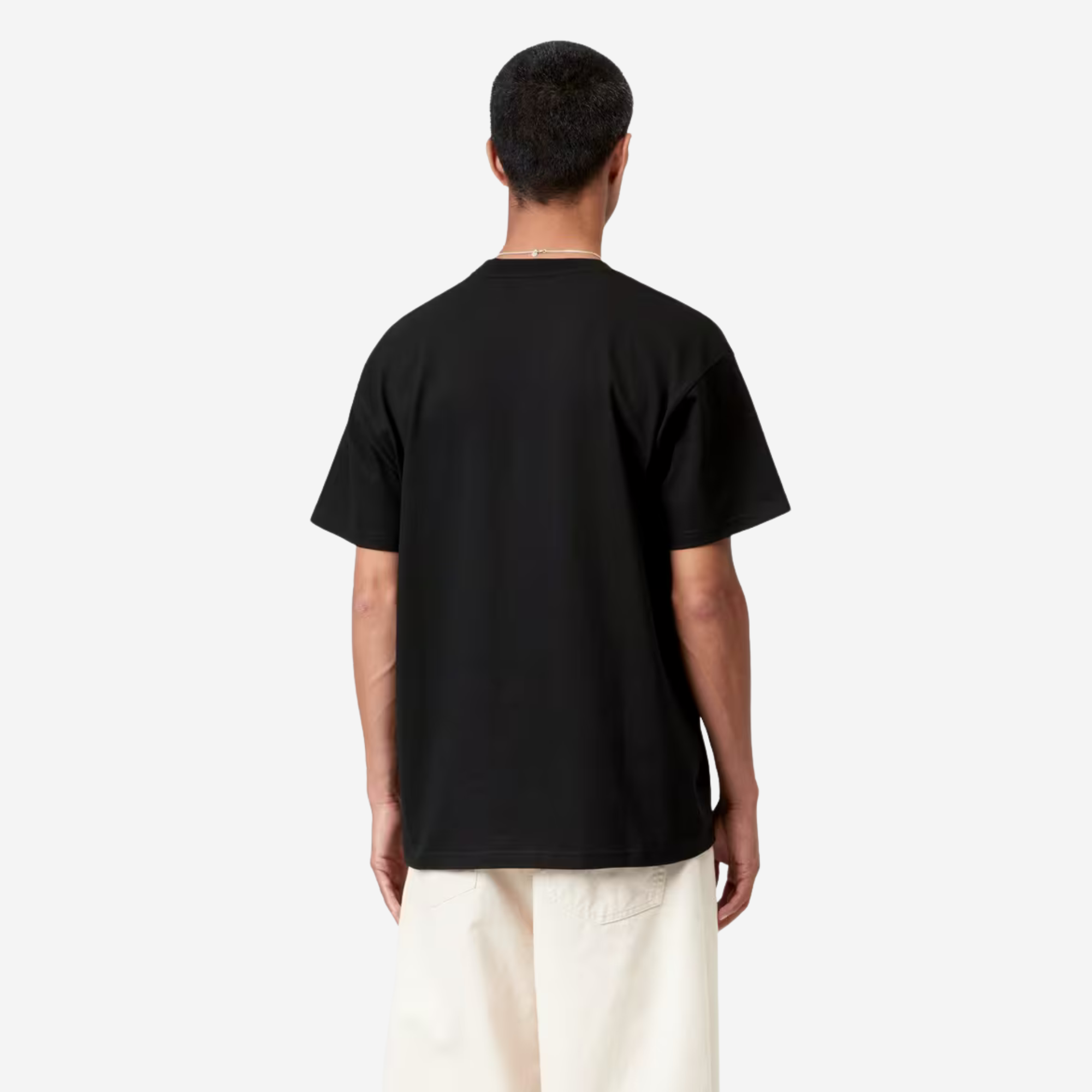 T-shirt Animated Ducks noir Carhartt WIP porté de dos, coupe loose et épaules tombantes