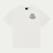 T-shirt Biarritz Ceramic blanc Deus Ex Machina, vue de face à plat, petit logo olive sur la poitrine