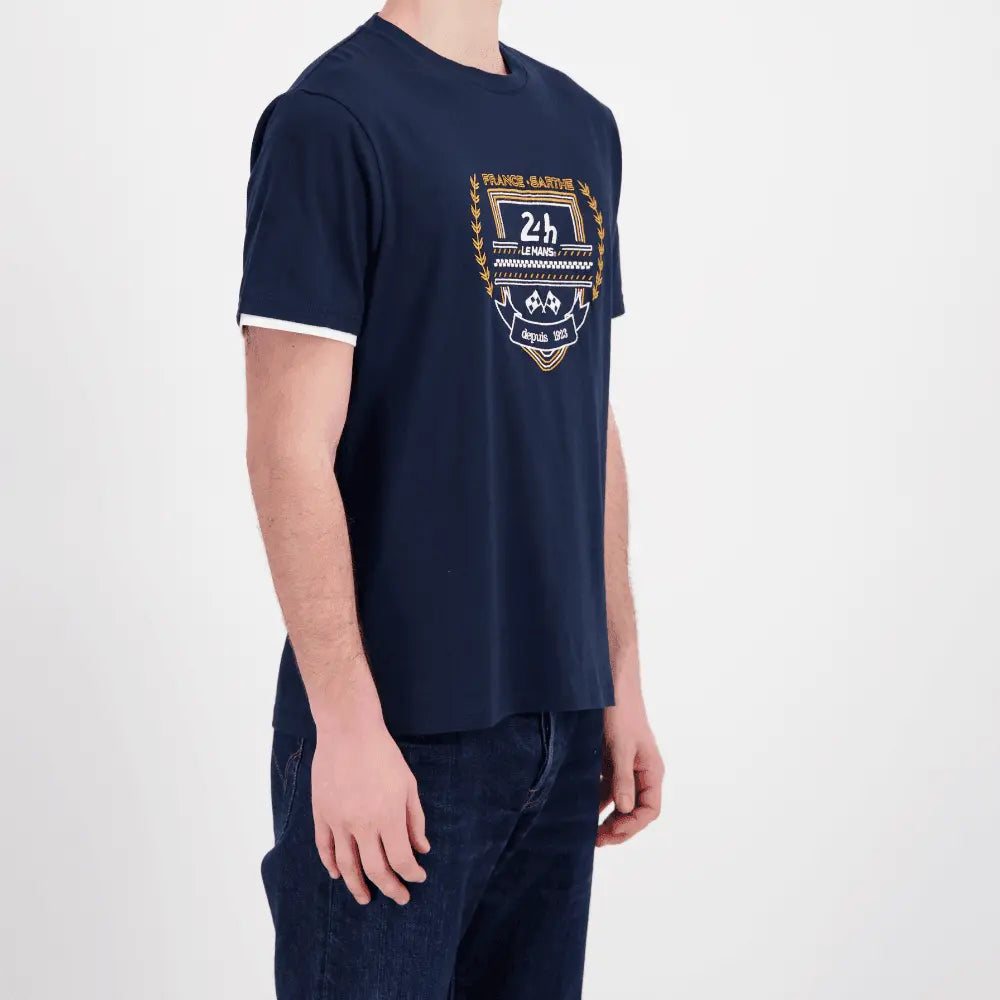 T-shirt Marine Brodé - 24h le Mans - détail 2