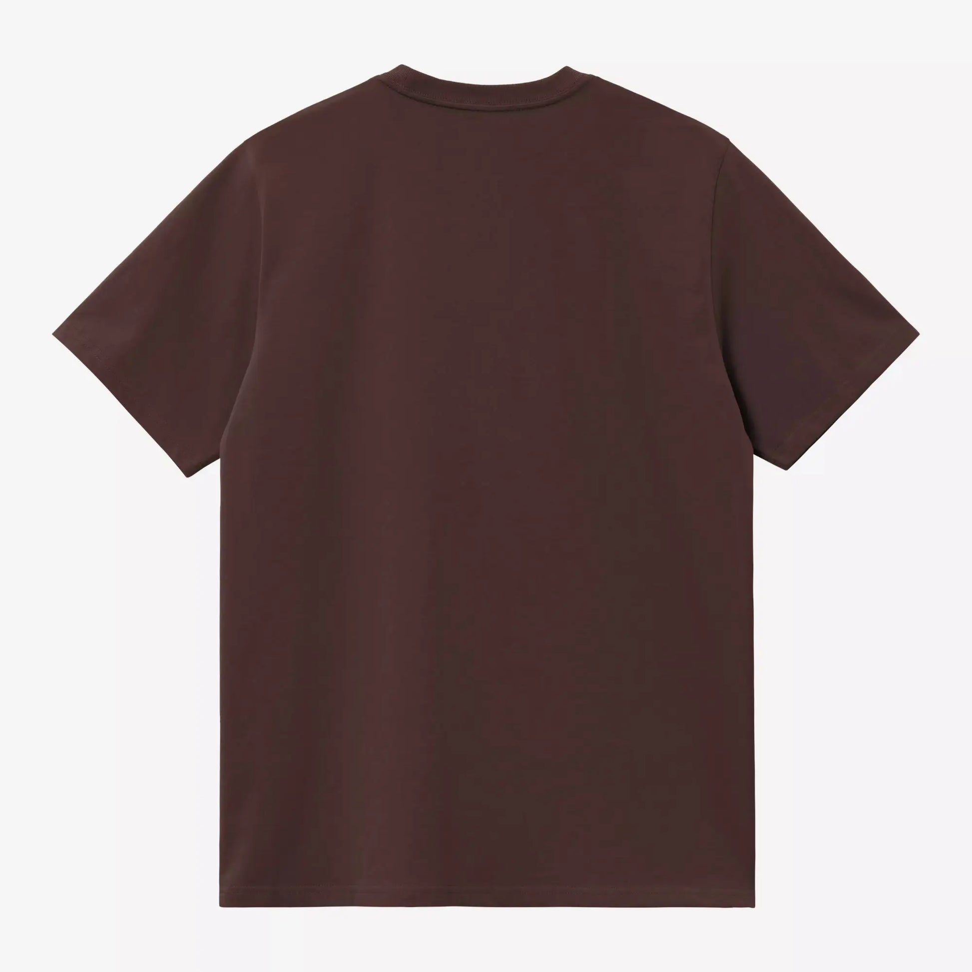 T-shirt Carhartt WIP Chase Palisander brun bordeaux, vue à plat de dos, col rond côtelé