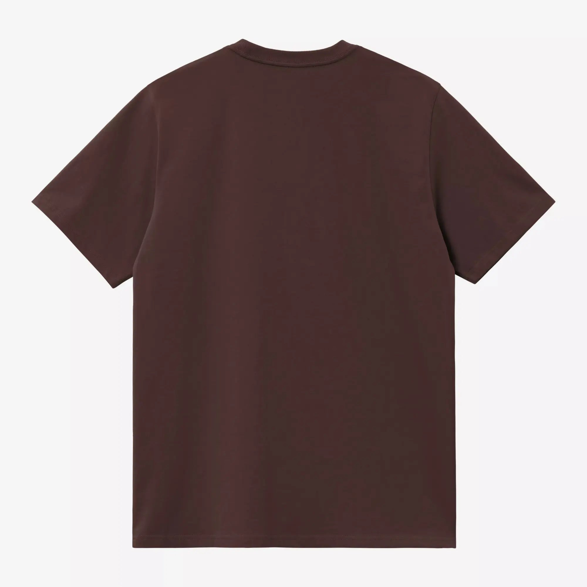 T-shirt Carhartt WIP Chase Palisander brun bordeaux, vue à plat de dos, col rond côtelé