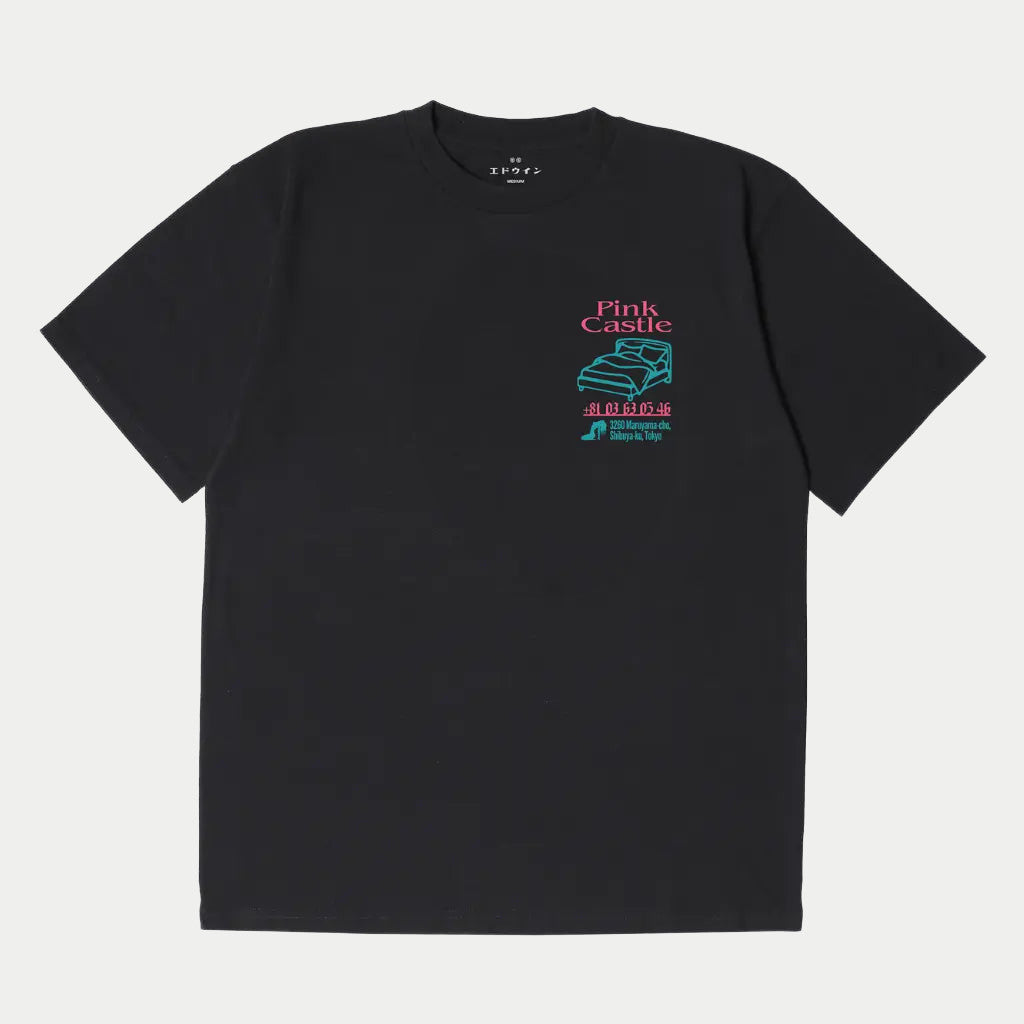 T-shirt Pink Castle Noir - Edwin - détail 2