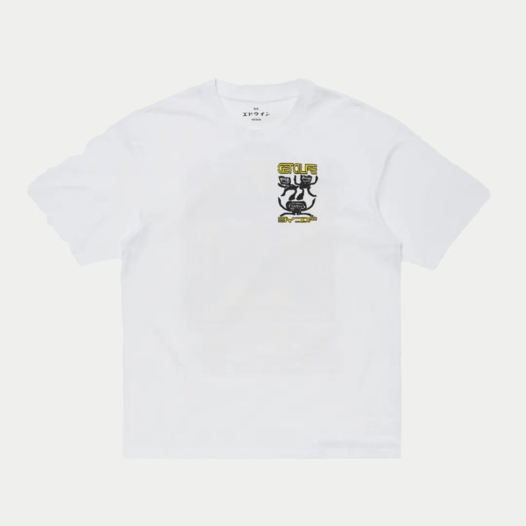 T-shirt Get A Life Blanc - Edwin