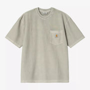 T-shirt Loose Pocket Carhartt WIP Shady Green coton bio teint en pièce - vue avant poche poitrine