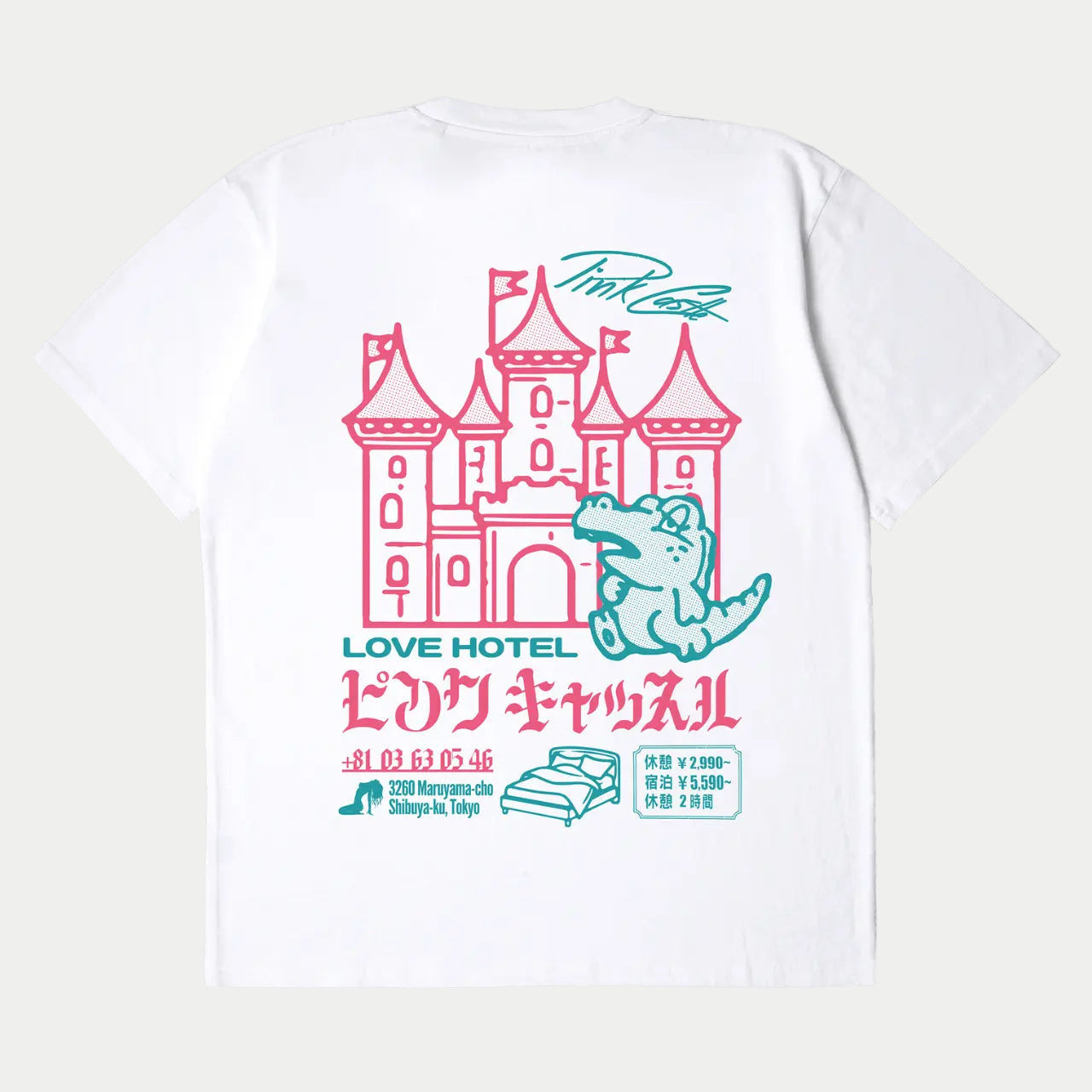 T-shirt Pink Castle Blanc - Edwin - détail 2