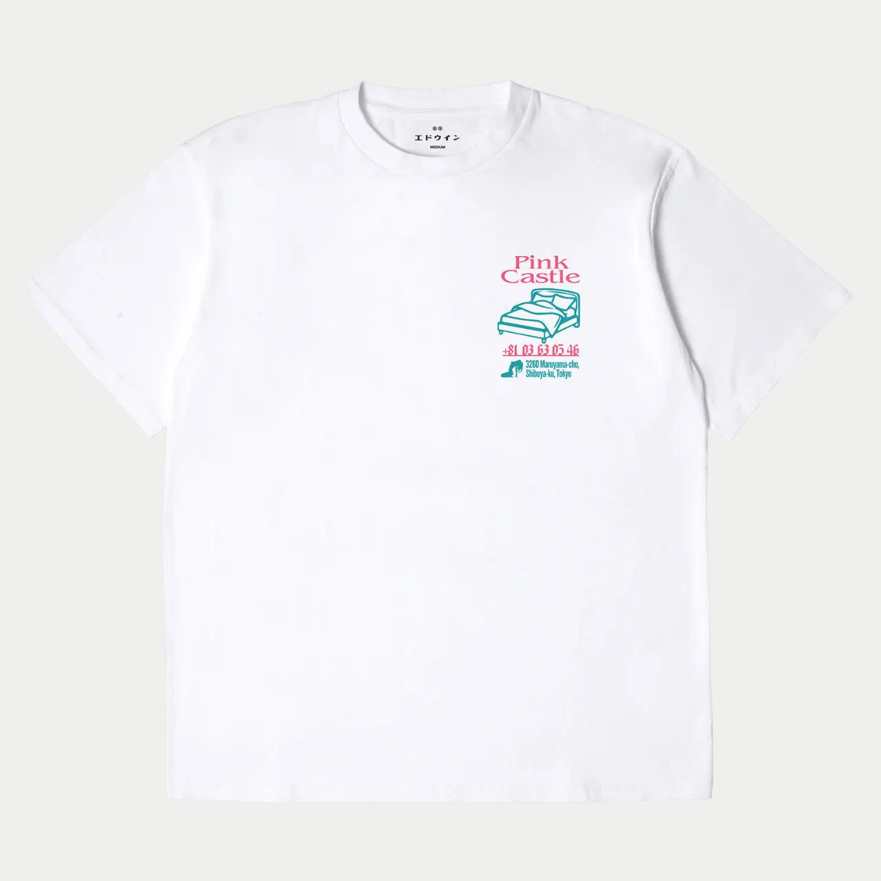 T-shirt Pink Castle Blanc - Edwin