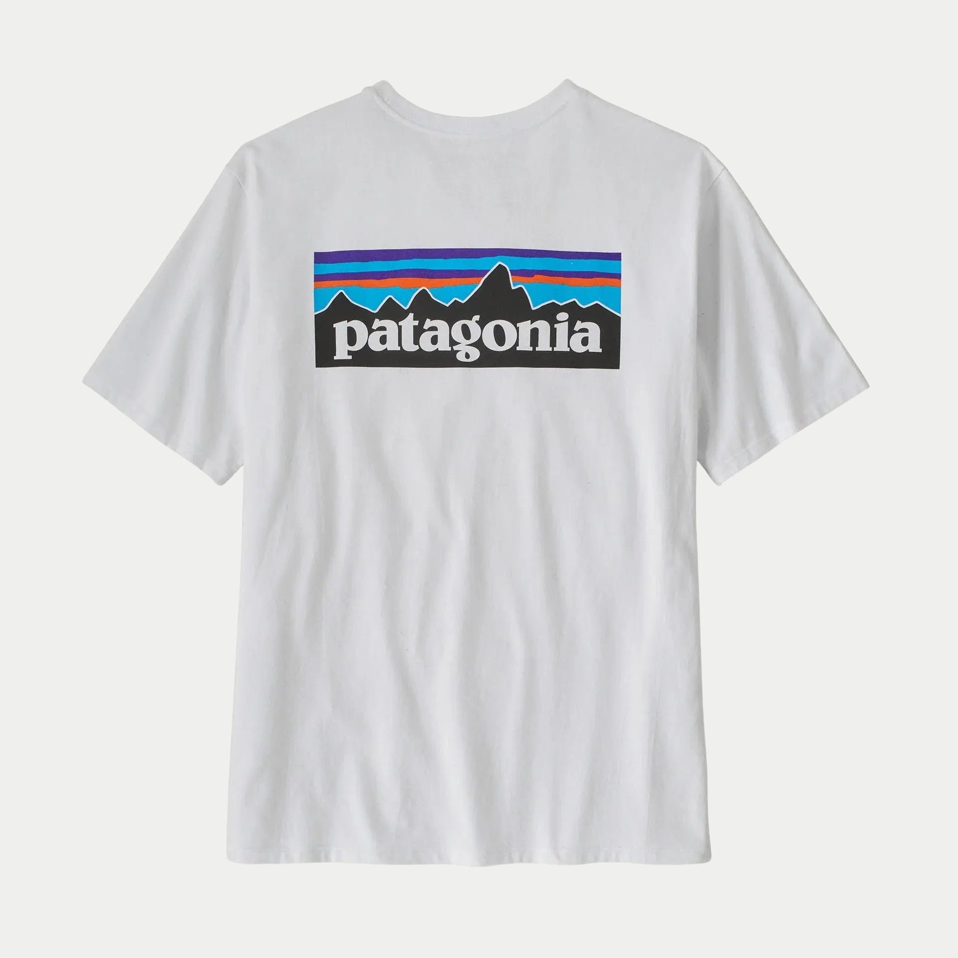 T-shirt P-6 Logo Responsibili-Tee blanc, dos avec le logo P-6 Patagonia sérigraphié