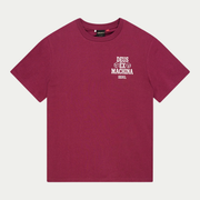 T-shirt Seoul Ceramic bordeaux Deus Ex Machina, vue de face à plat, imprimé DEUS EX MACHINA SEOUL aux dés sur la poitrine