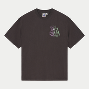 T-shirt Temple Torque Anthracite Deus Ex Machina - vue de face à plat, imprimé Super Natural sur la poitrine